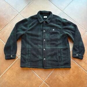 Marine Layer Mens Dark Plaid Nubby Sherpa Overshirt - Shirt Jacket - size XXL